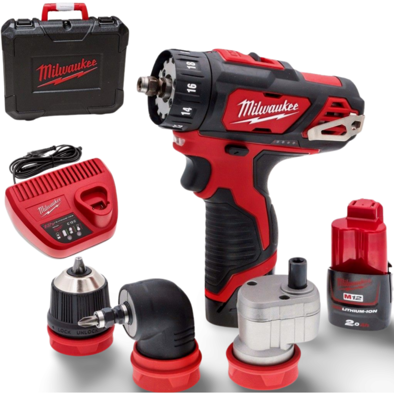 Akumuliatorinio gręžtuvo Milwaukee M12 BDDXKIT 202C rinkinys 12 V 32