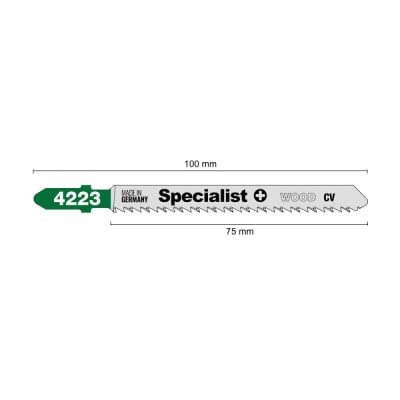 Jig saw blade for wood, clean down cuts