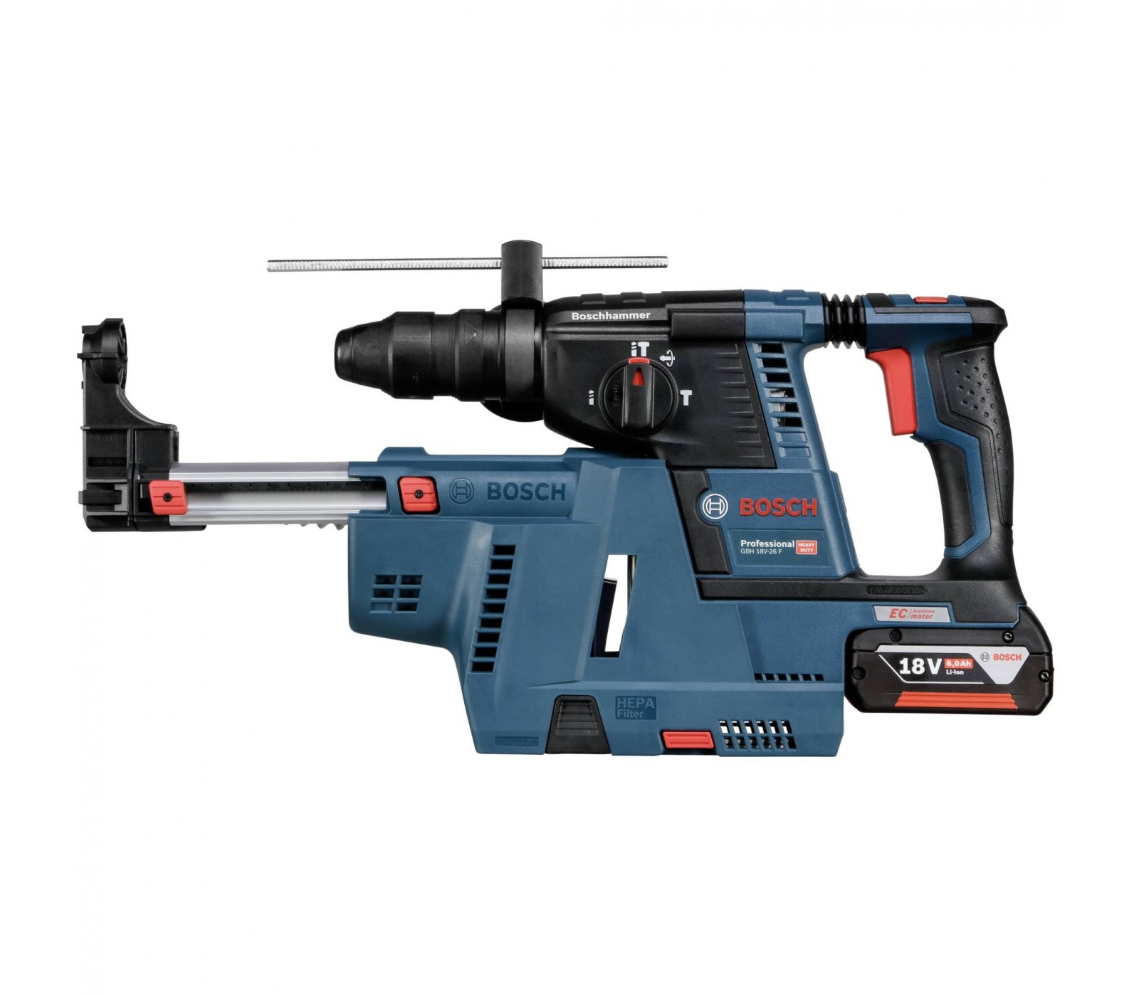 Akumuliatorinio Perforatoriaus Bosch Gbh 18v 26 F Rinkinys Dulkių Nusiurbimo įtaisas 2 X 6 0 Ah įkroviklis Lagaminas