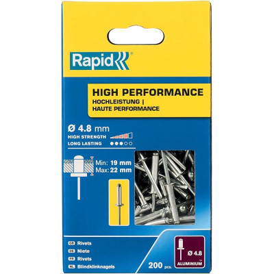 Aliuminės kniedės Rapid  4.8 x 25 mm, 200 vnt