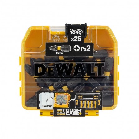 Dewalt sukimo antgalių rinkinys DT70556T-QZ extreme impact torsion, PZ2 x 25 mm, 25 vnt.